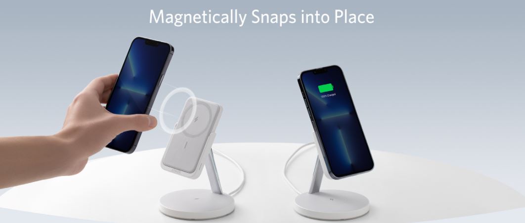 Anker Magnetic 633 Portable Wireless Charger for iPhone Samsung Gray